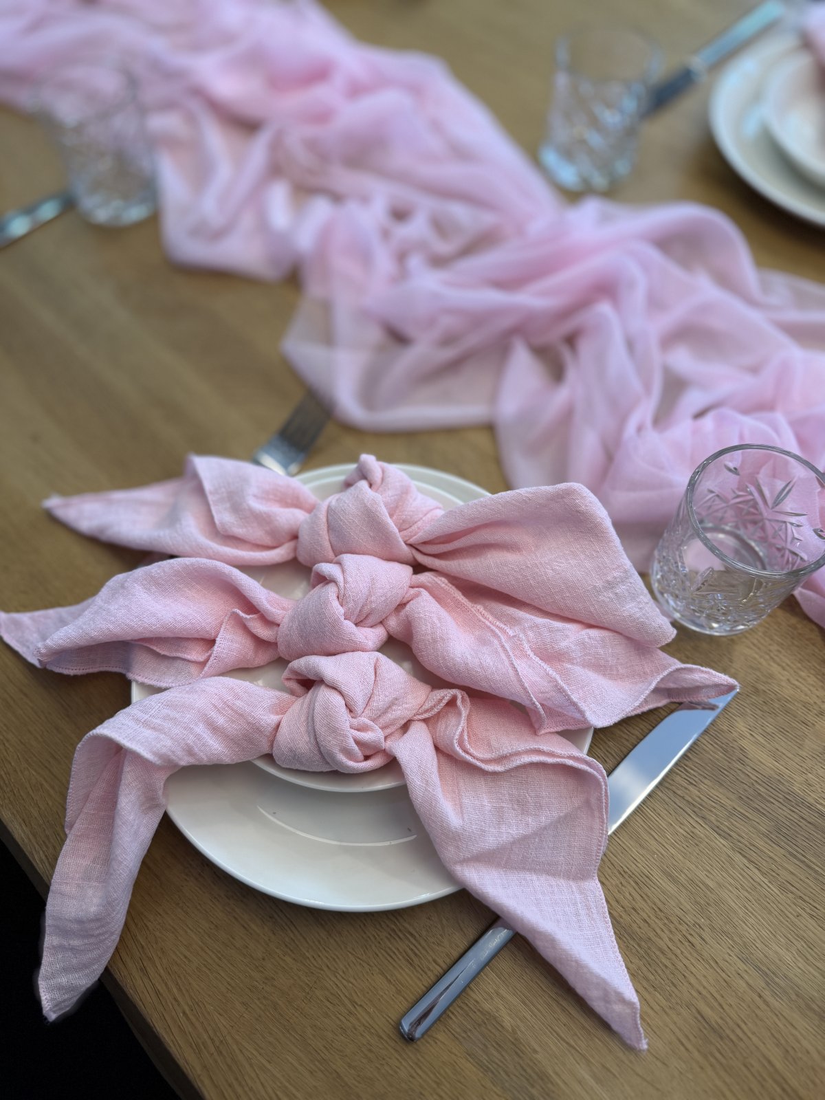 Light pink cloth napkin