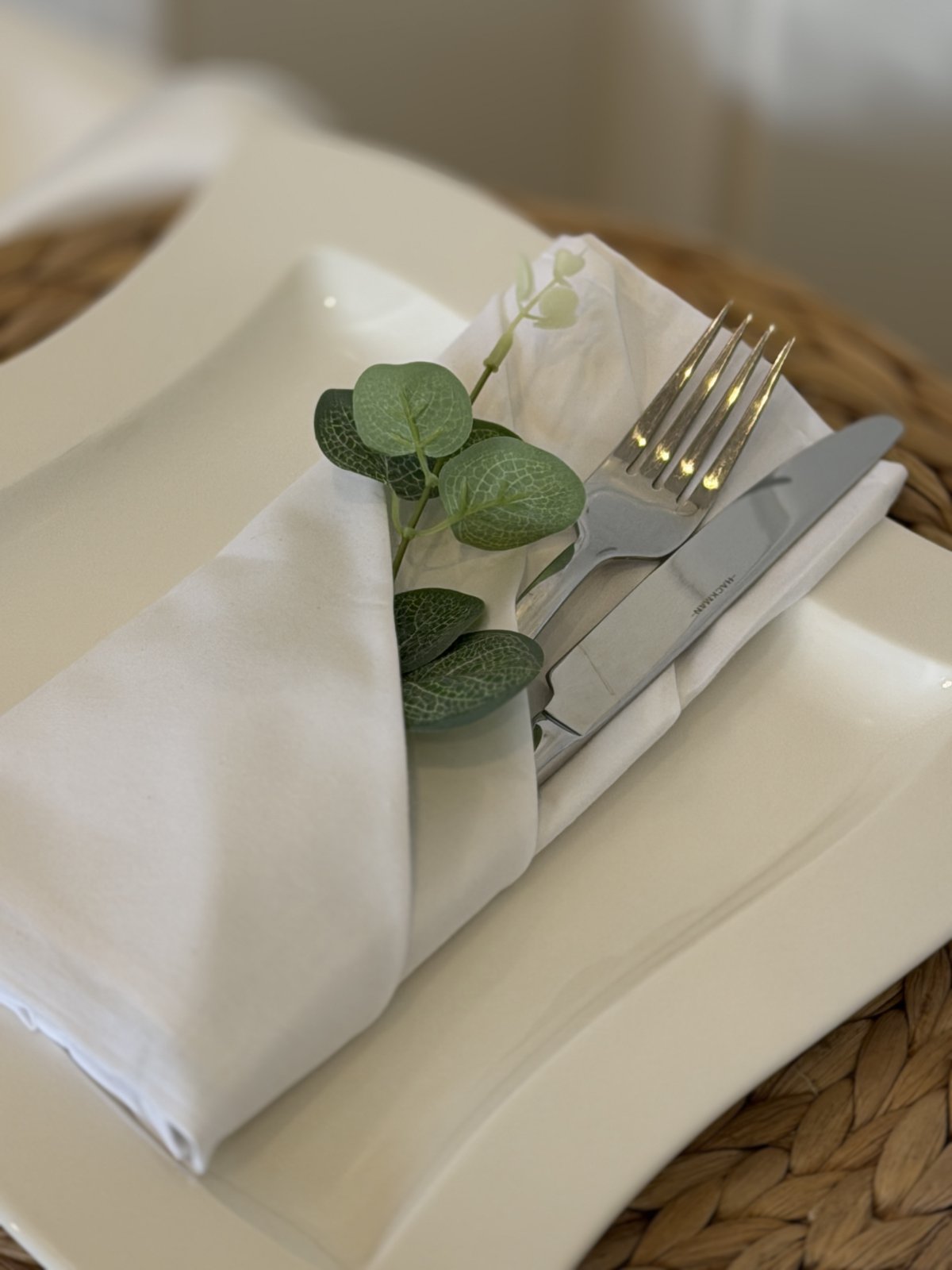 Valkoinen kangasservetti 2