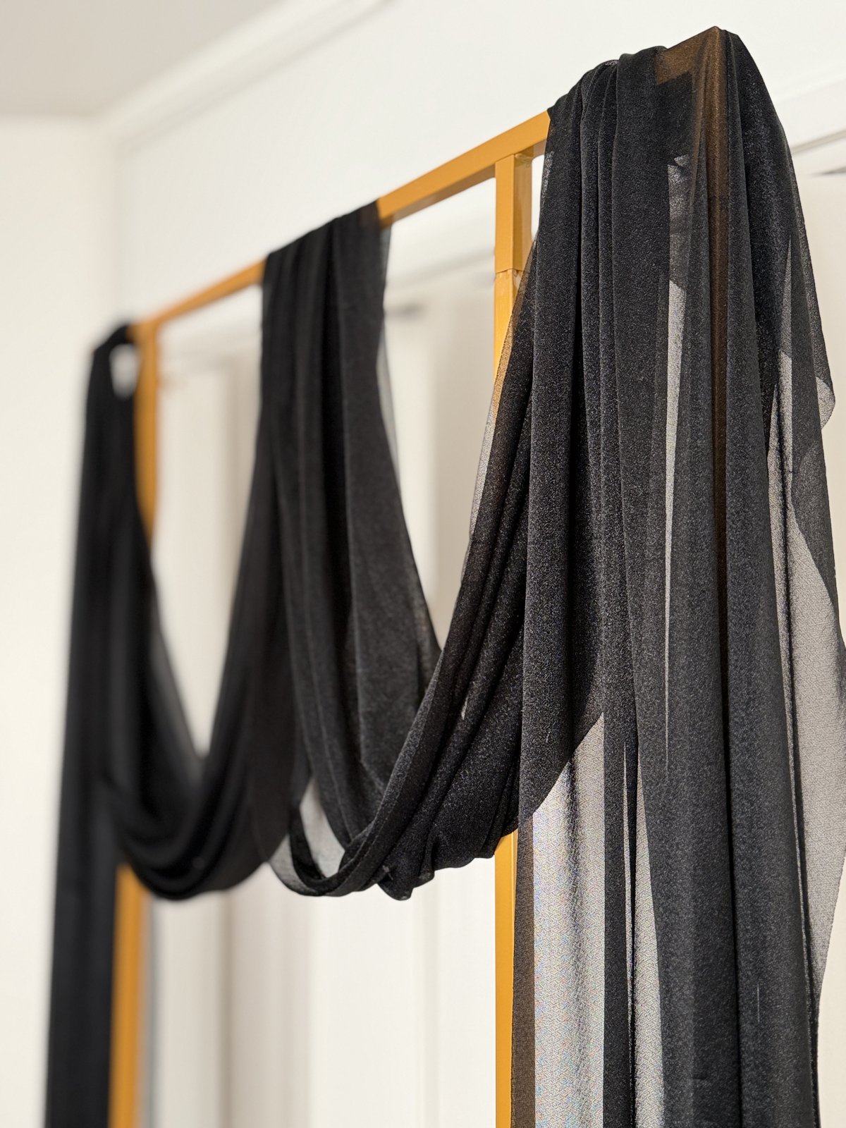 Black draping fabric