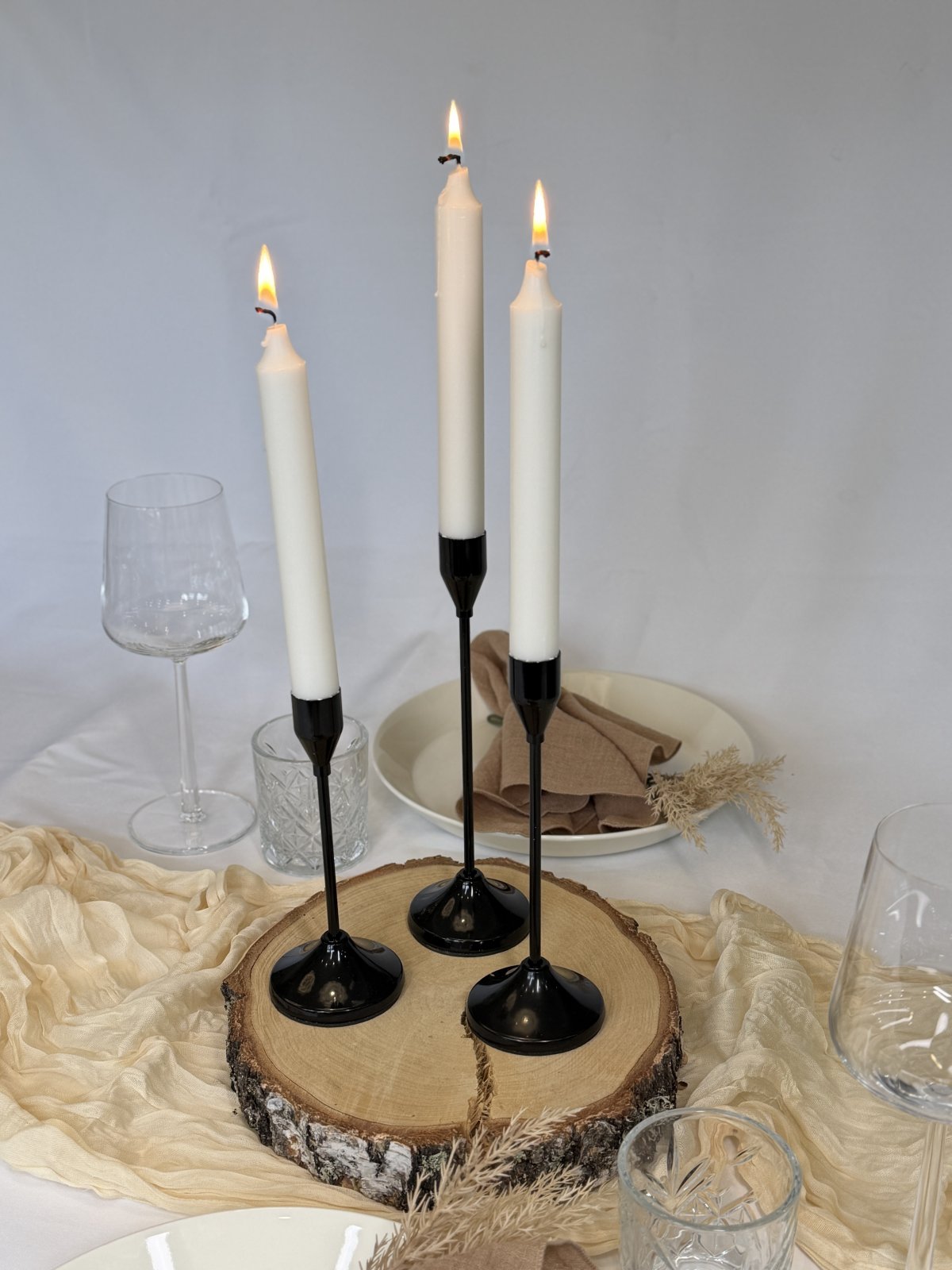 Musta kynttilänjalka setti