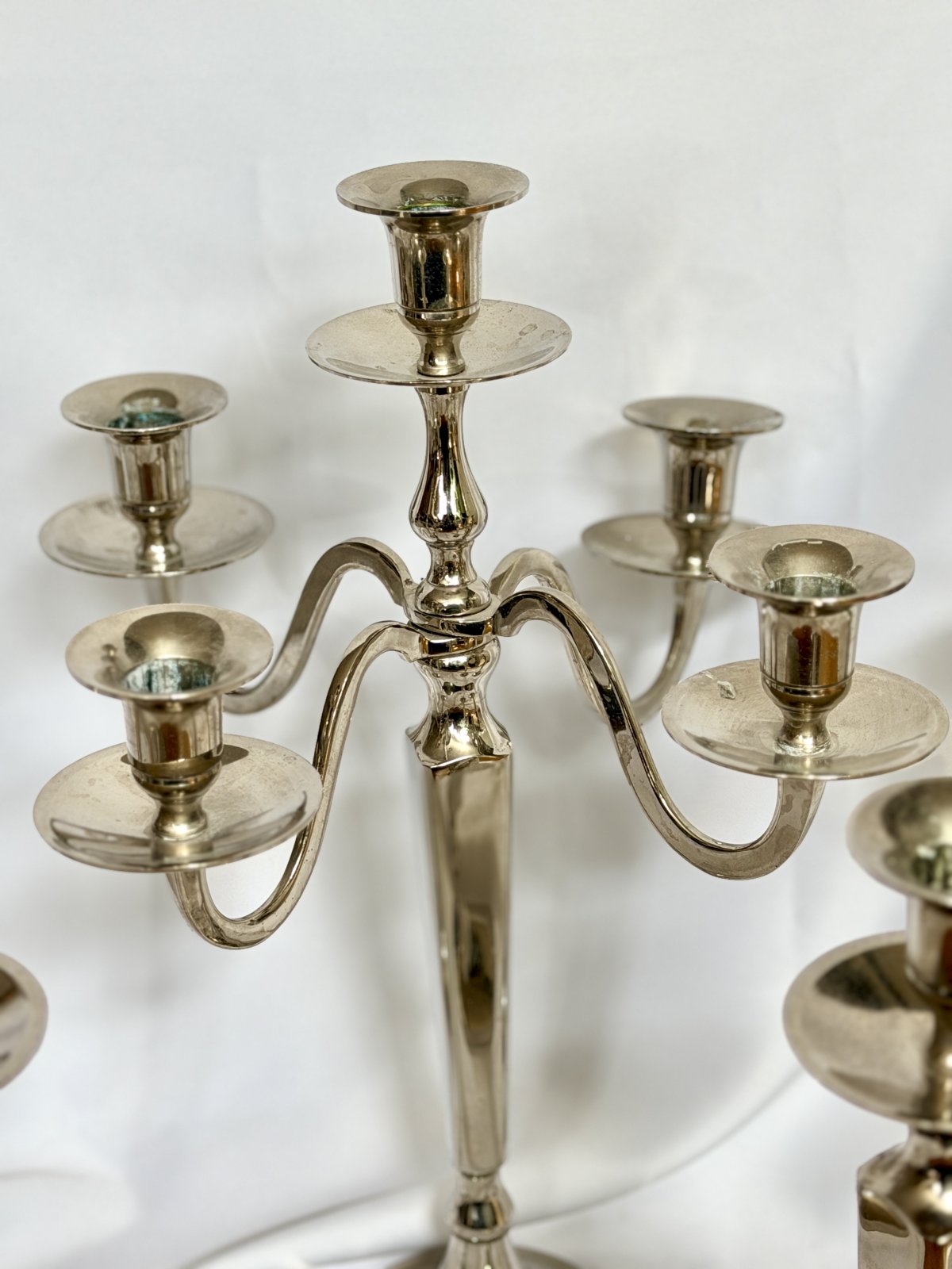 5-haarainen kynttelikkö hopeinen