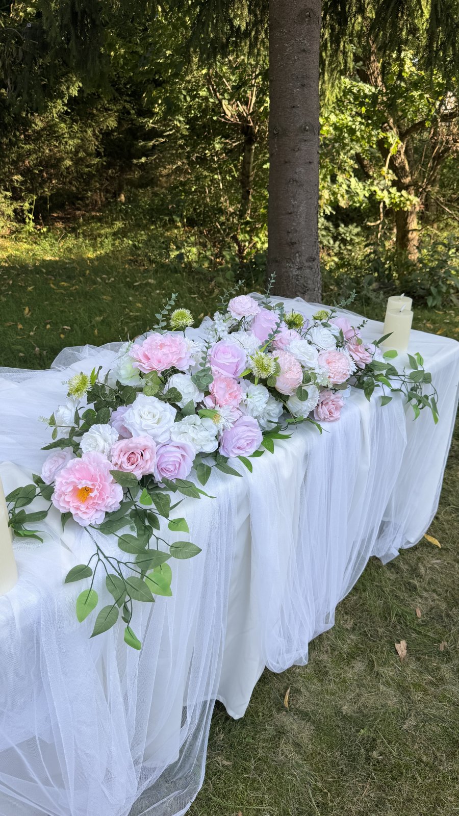 Rosa kukka-asetelma 140cm 2