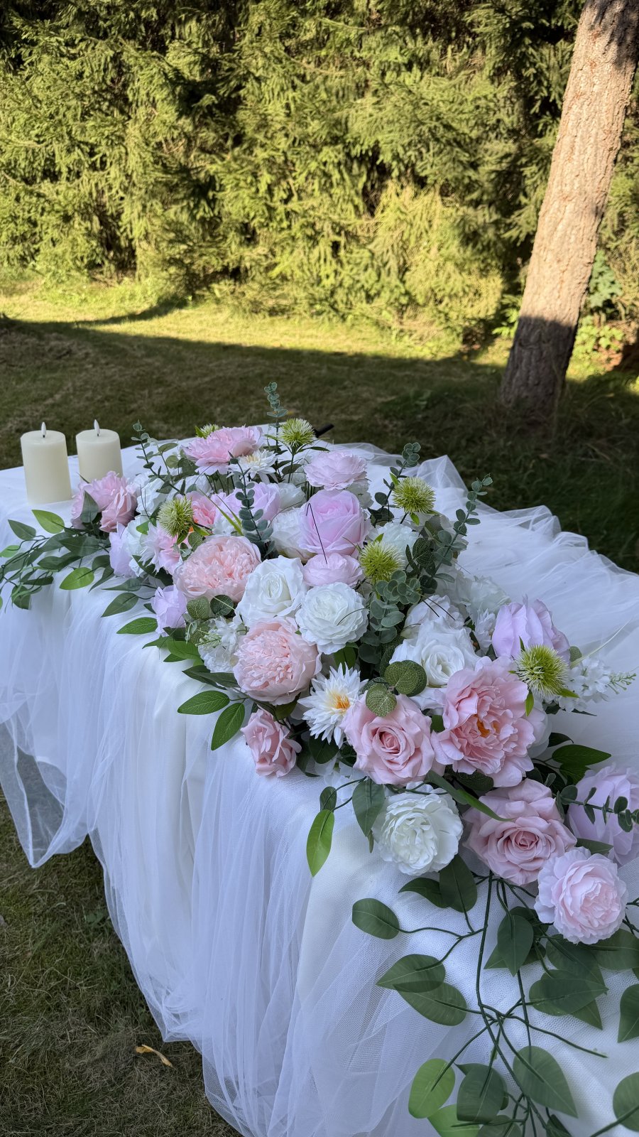Rosa kukka-asetelma 140cm 3